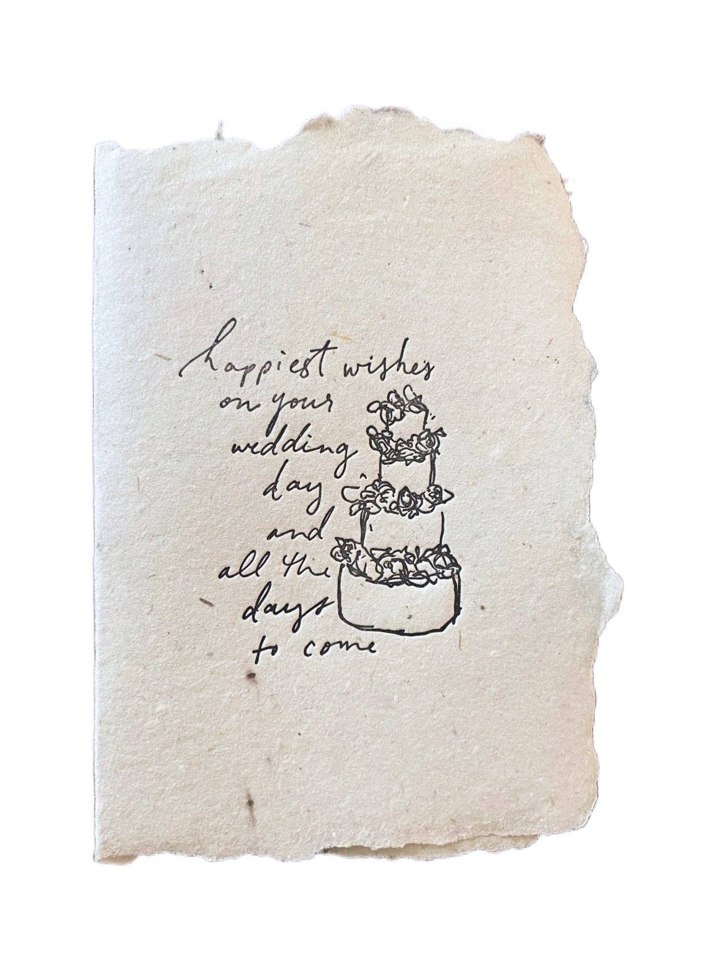 Happiest Wishes - Wedding Cake Card