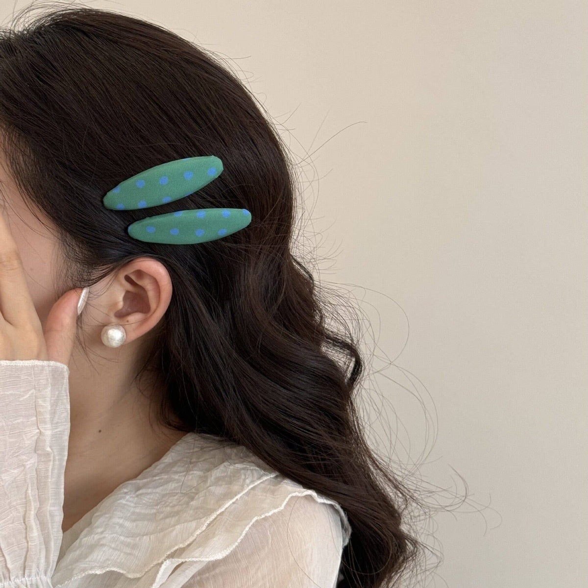 Oval Polka Dot Snap - Hair Clip Set