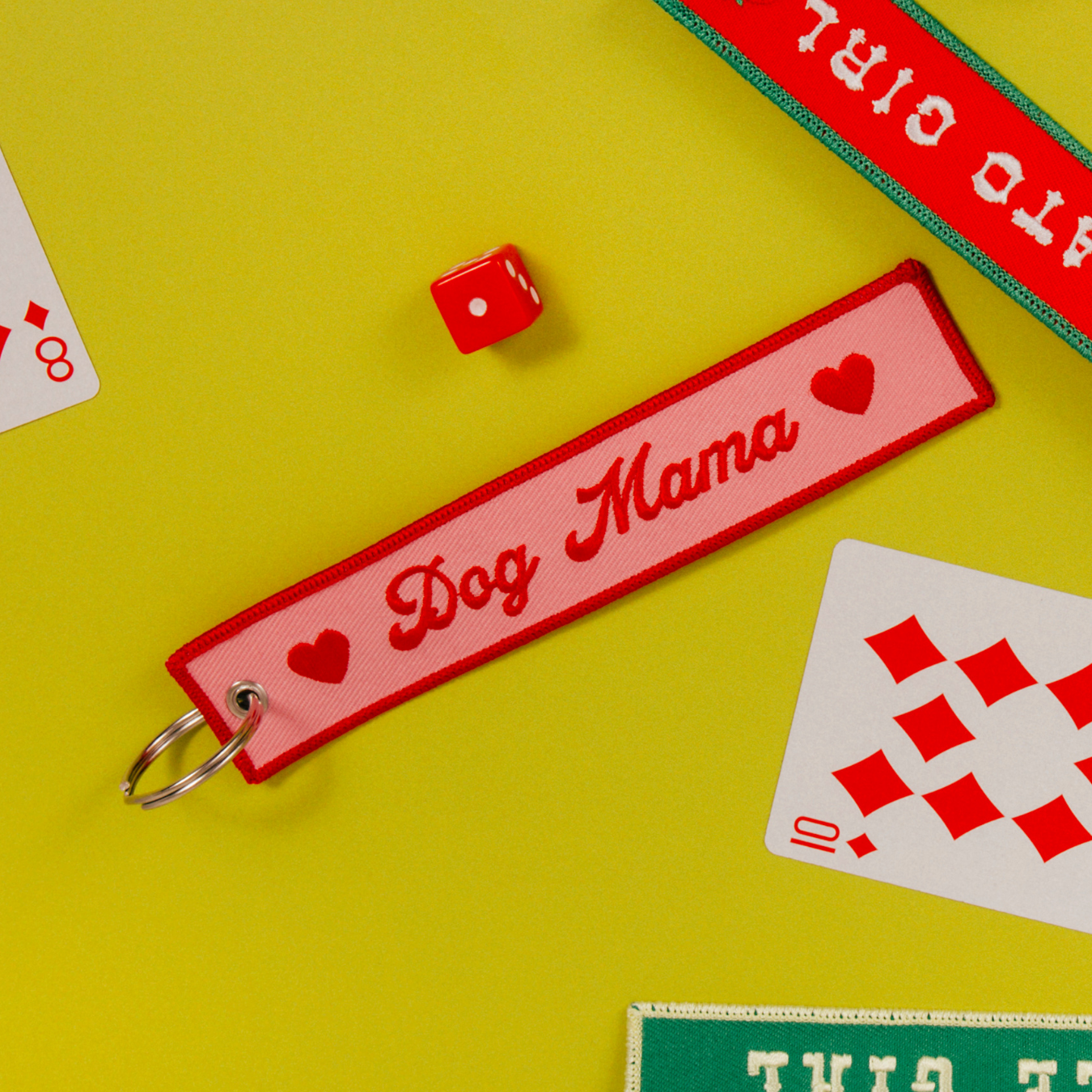 Dog Mama - Embroidered Keychain