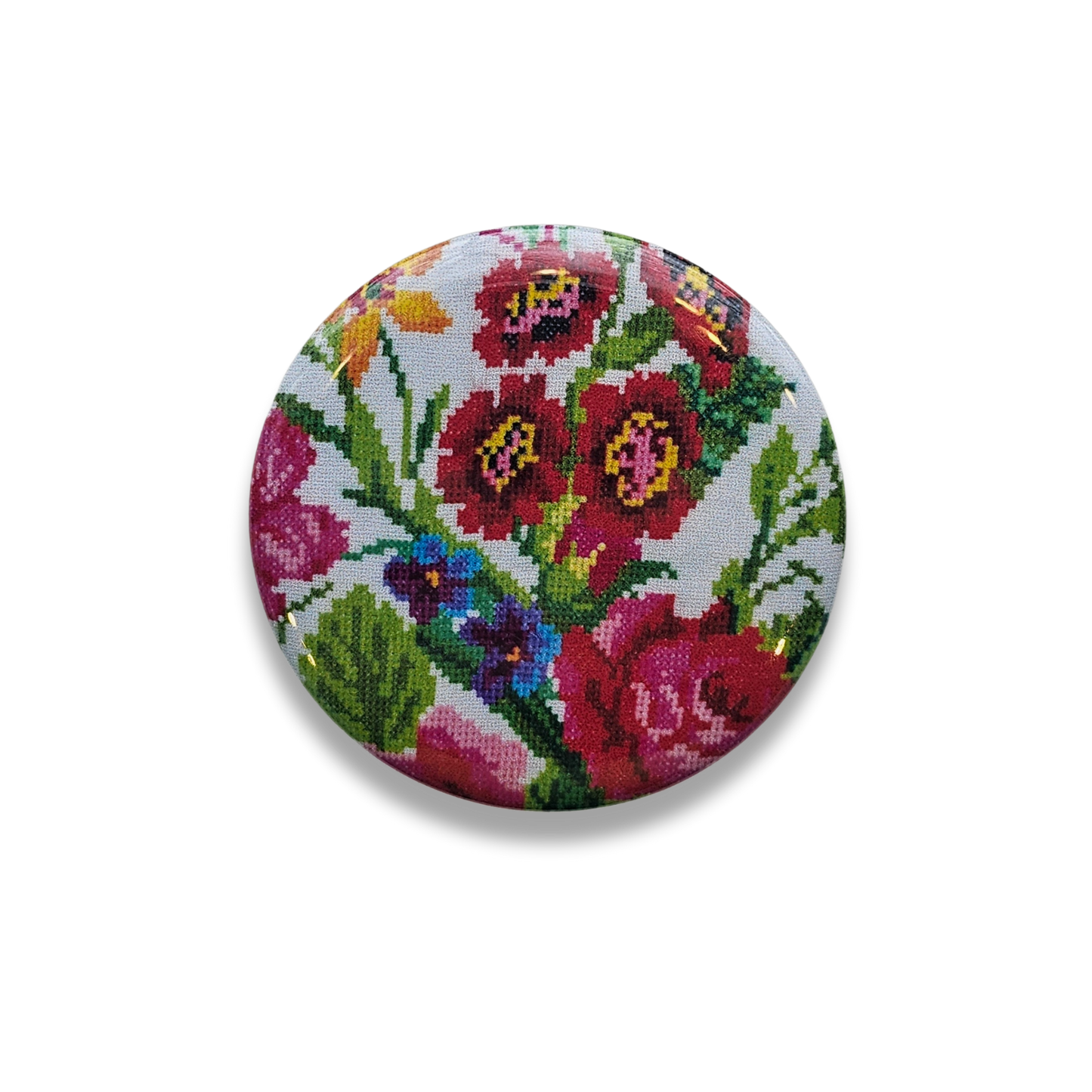 Cross Stitch Flowers Magnet