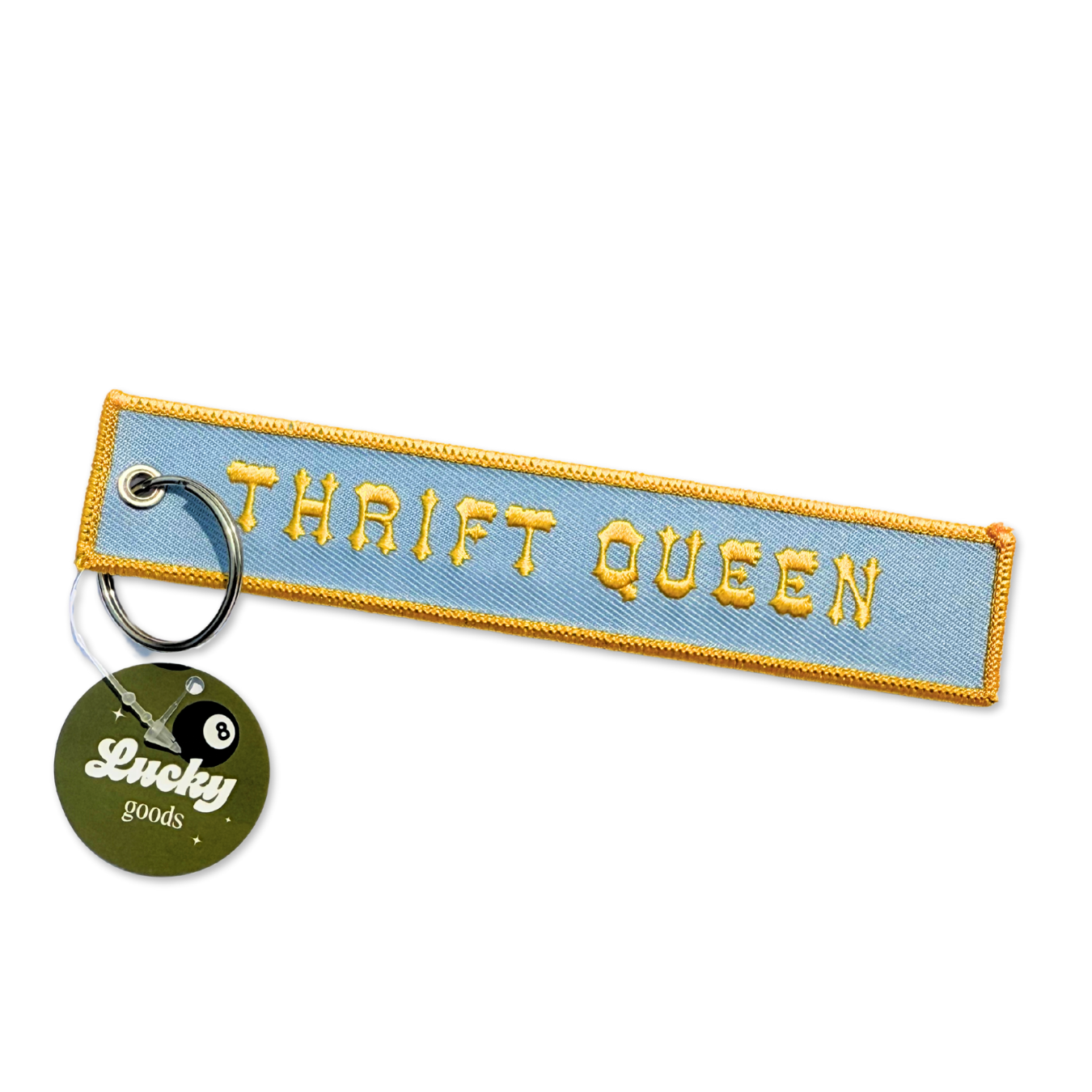 Thrift Queen - Embroidered Keychain