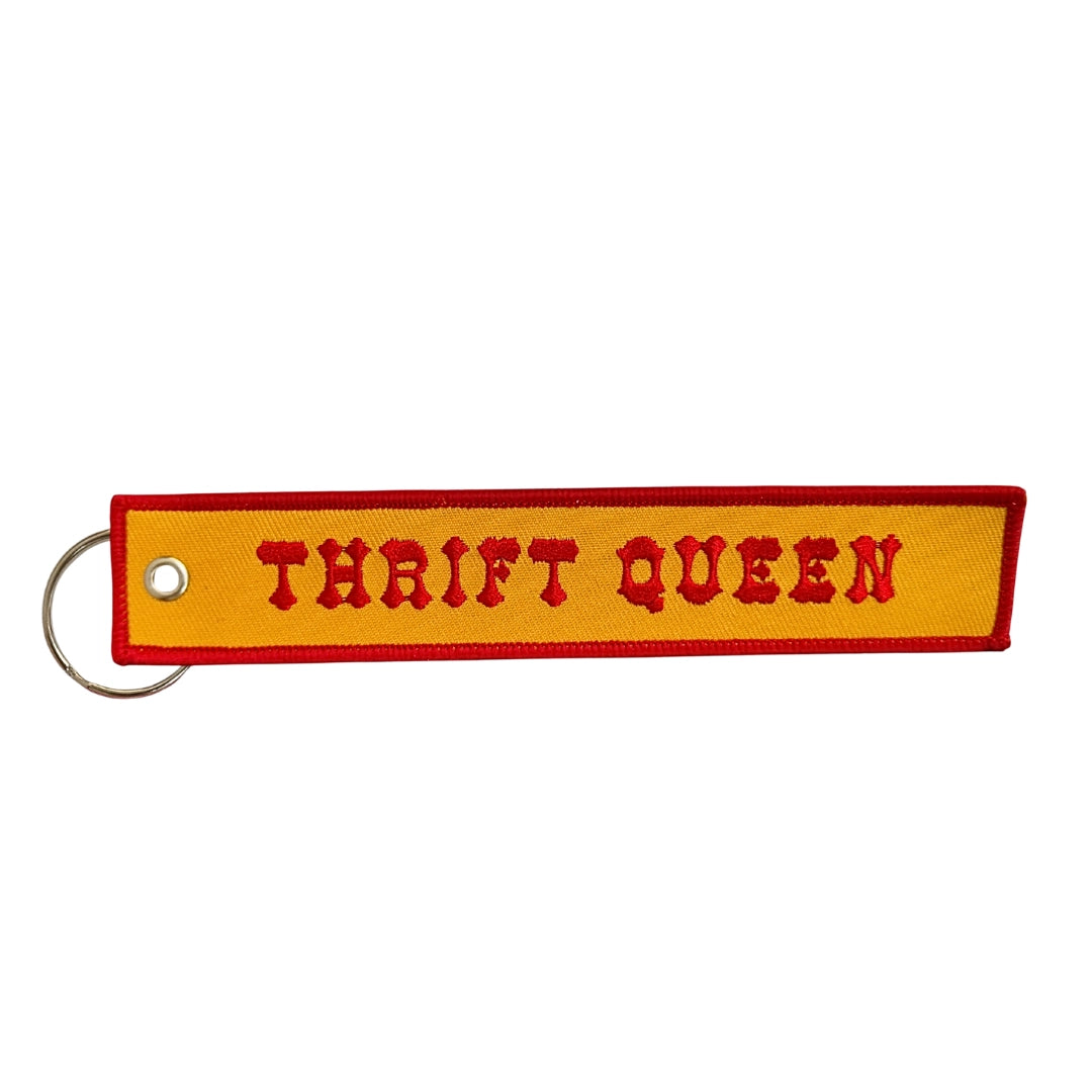 Thrift Queen - Embroidered Keychain