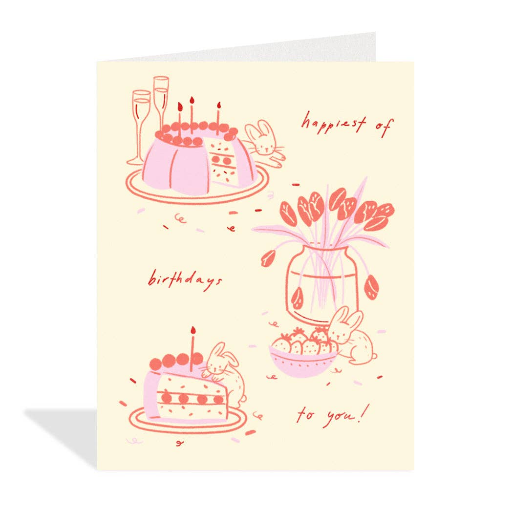 Birthday Card - Bunny Cake
