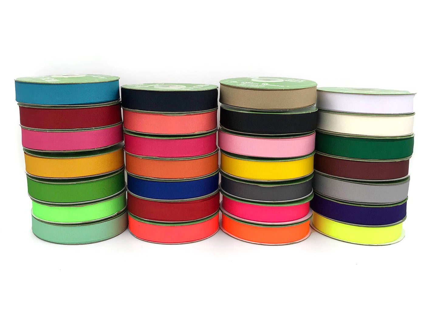 3/4" Neon Yellow Woven Grosgrain Ribbon