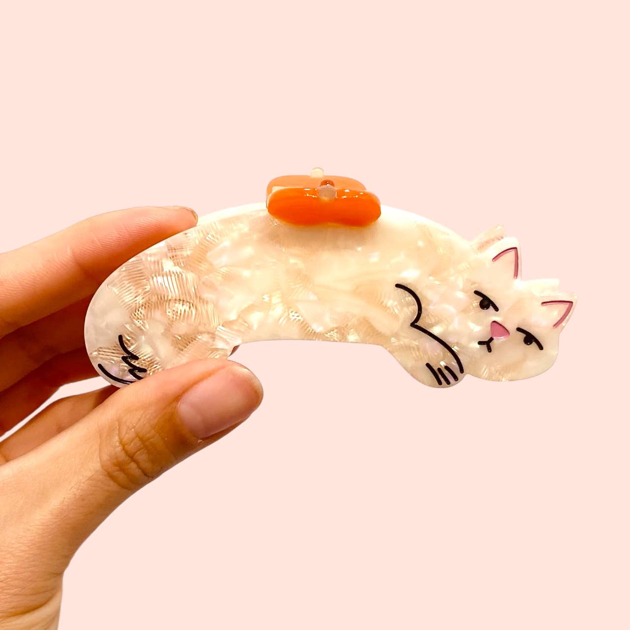 Cat & Pumpkin Hair Claw