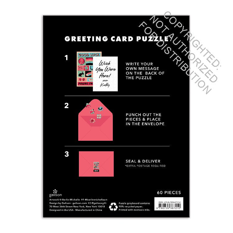 Puzzle Greeting Card - "Good Luck"