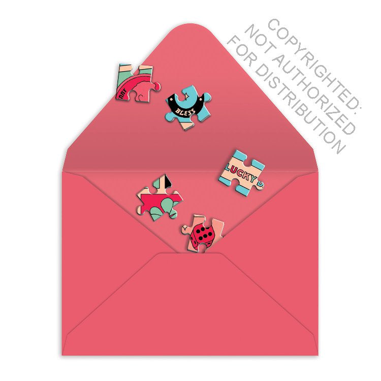 Puzzle Greeting Card - "Good Luck"