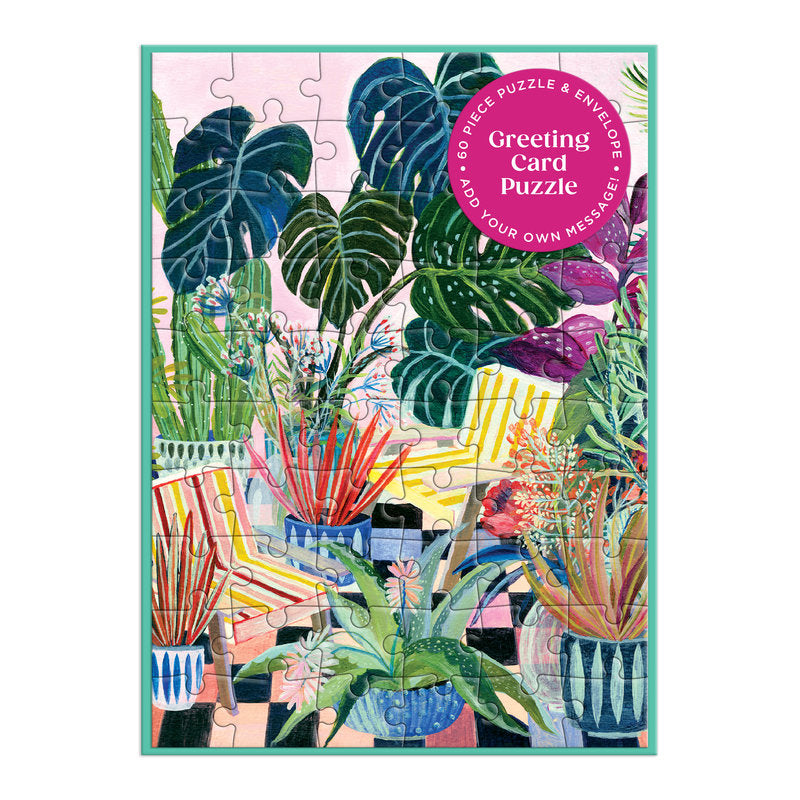 Puzzle Greeting Card - Potted Plants