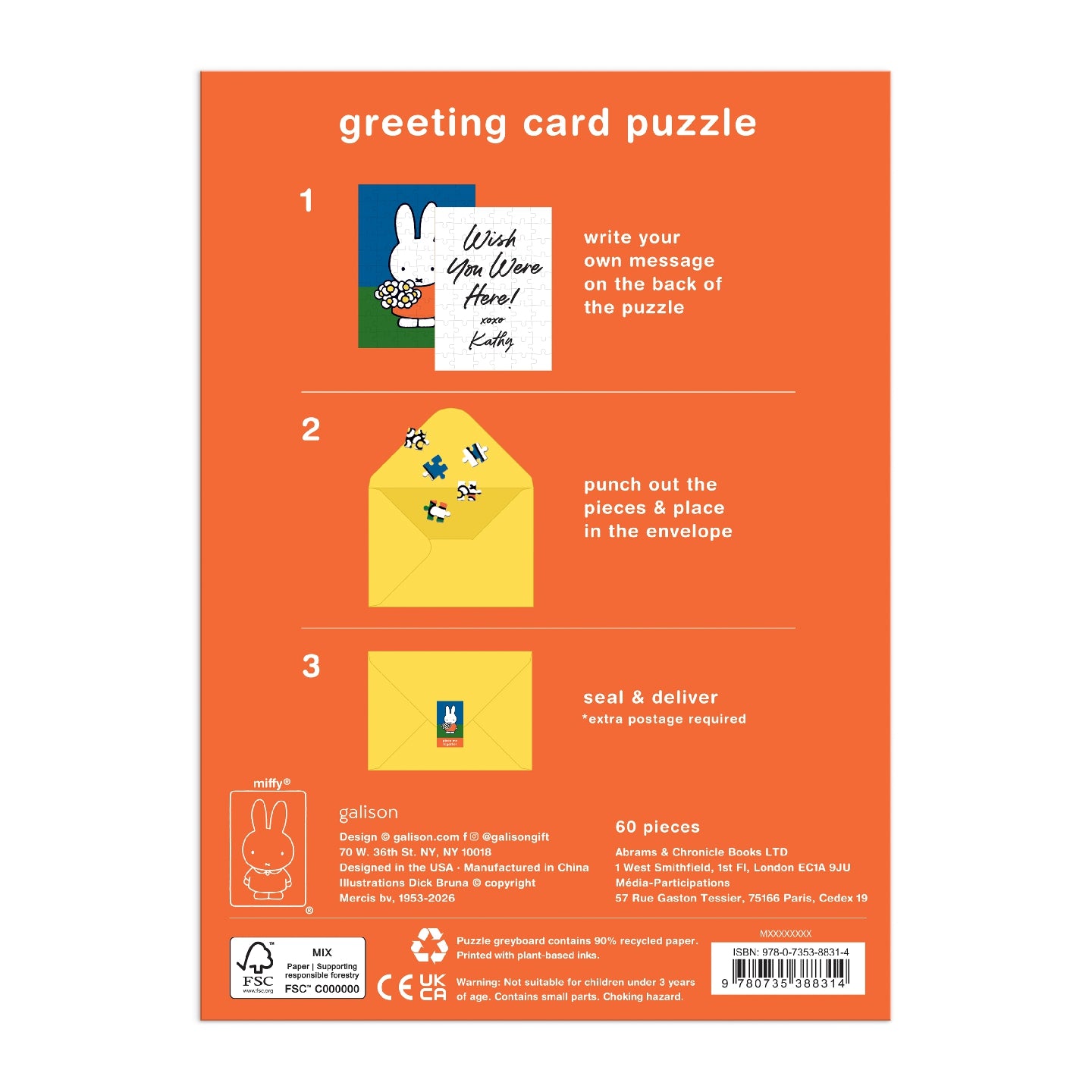 Puzzle Card - Miffy with Flowers