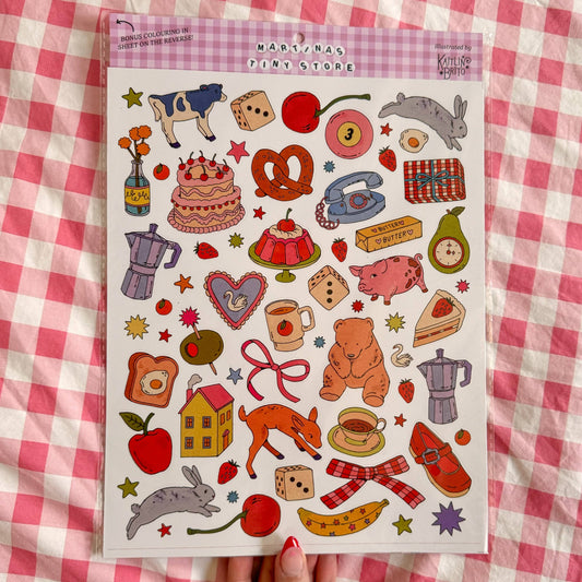 Illustrated Scrapbooking Stickersheet