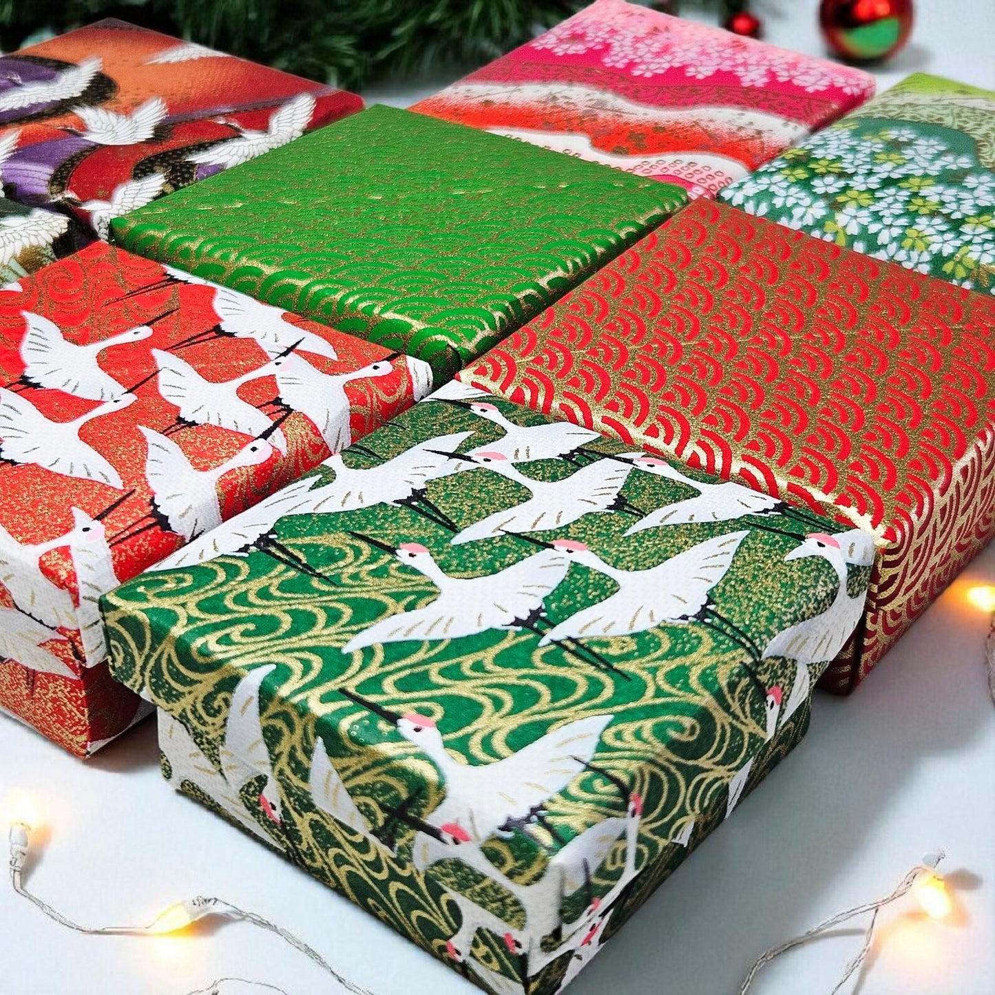 Origami Gift Boxes - Holiday Colours, Set of 2