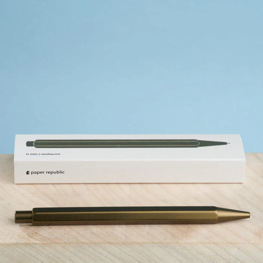 Le Stylo - Needle Point Pen, Olive Green