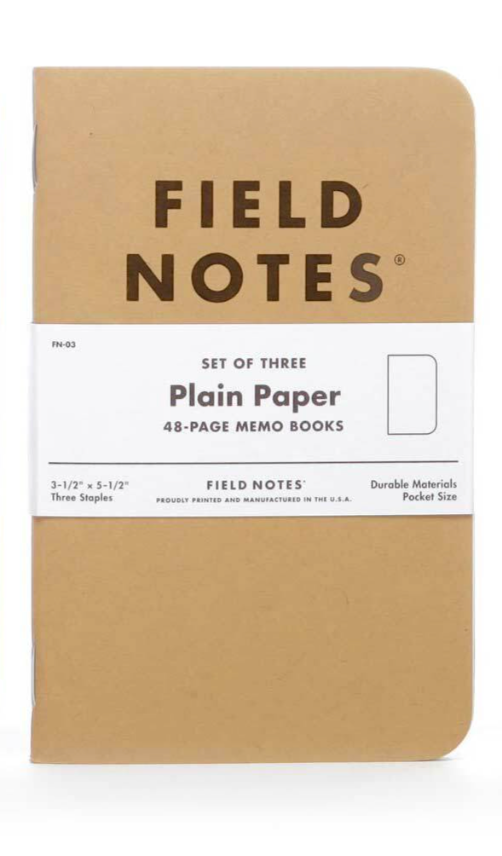 Set of 3 Kraft Memo Books - Plain Paper