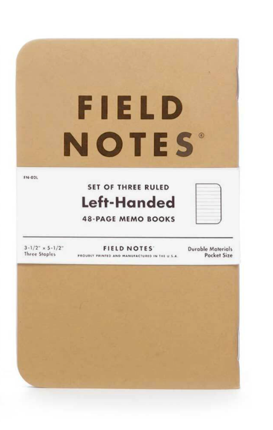 Set of 3 Kraft Memo Books - Left-Handed Ruled