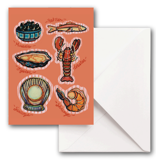 Seafood Doodle - Nova Scotia Greeting Card