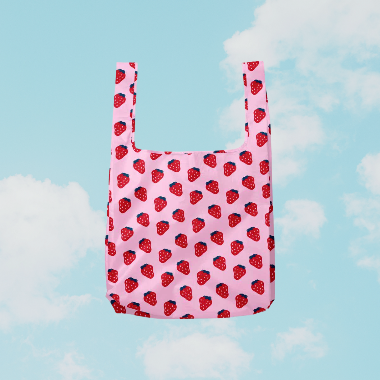 Strawberry Foldable Nylon Tote