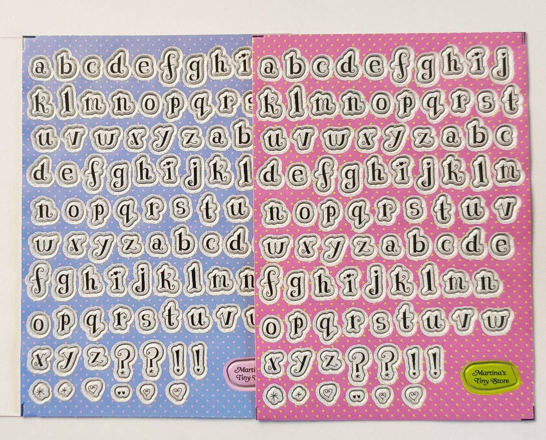 Whimsical Puffy Letter Stickers - 2 Sheets
