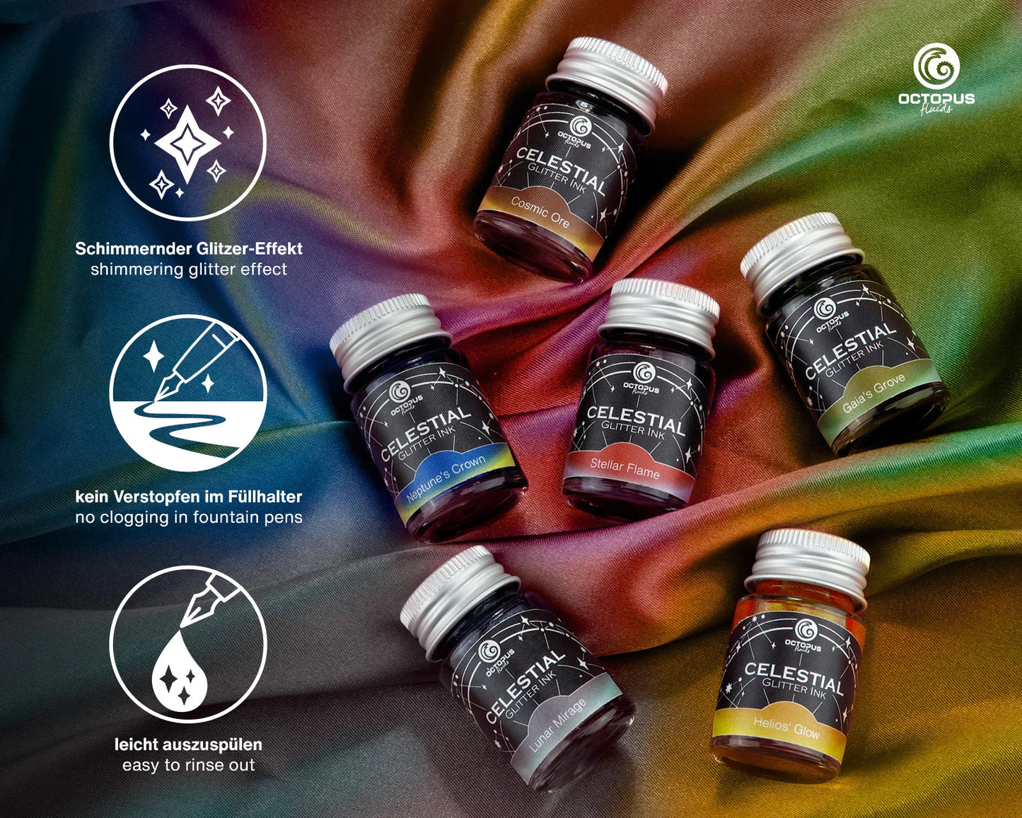 Celestial Glitter Ink, Gaia's Grove (Green)