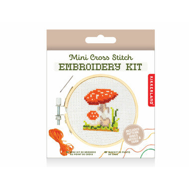 Mini Cross Stitch Embroidery Kit - Mushroom