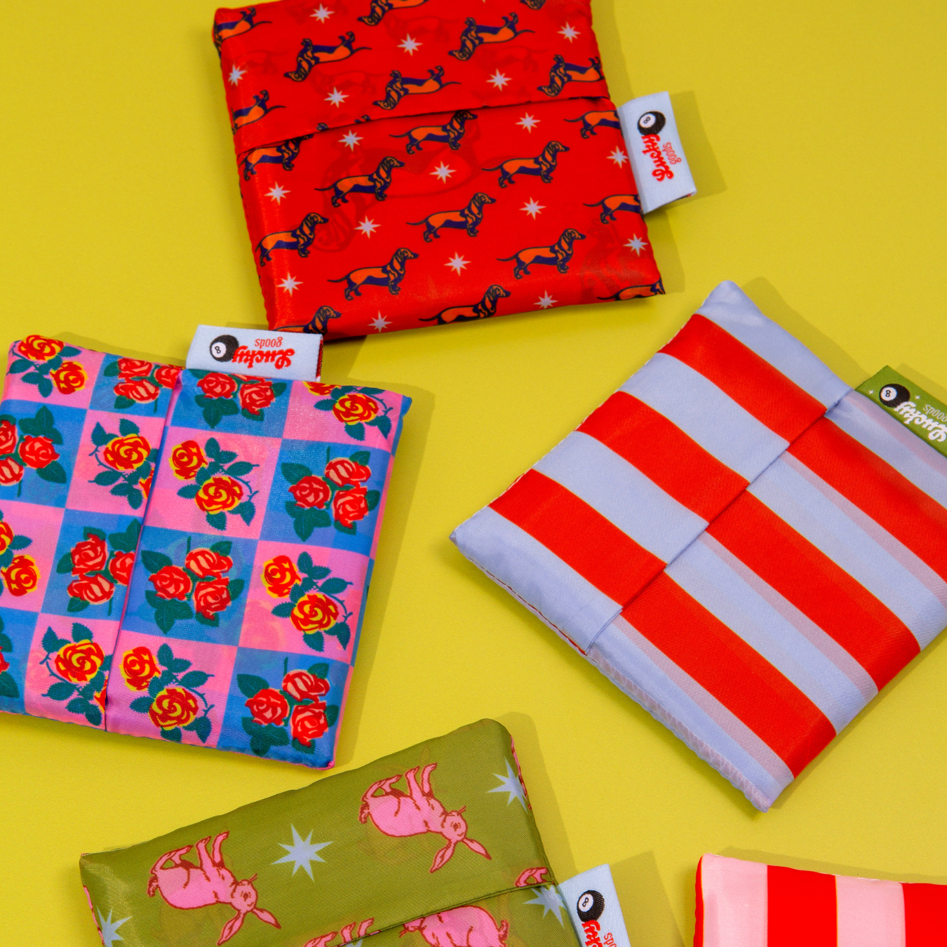 Weiner Dog Starburst Pattern - Foldable Nylon Tote