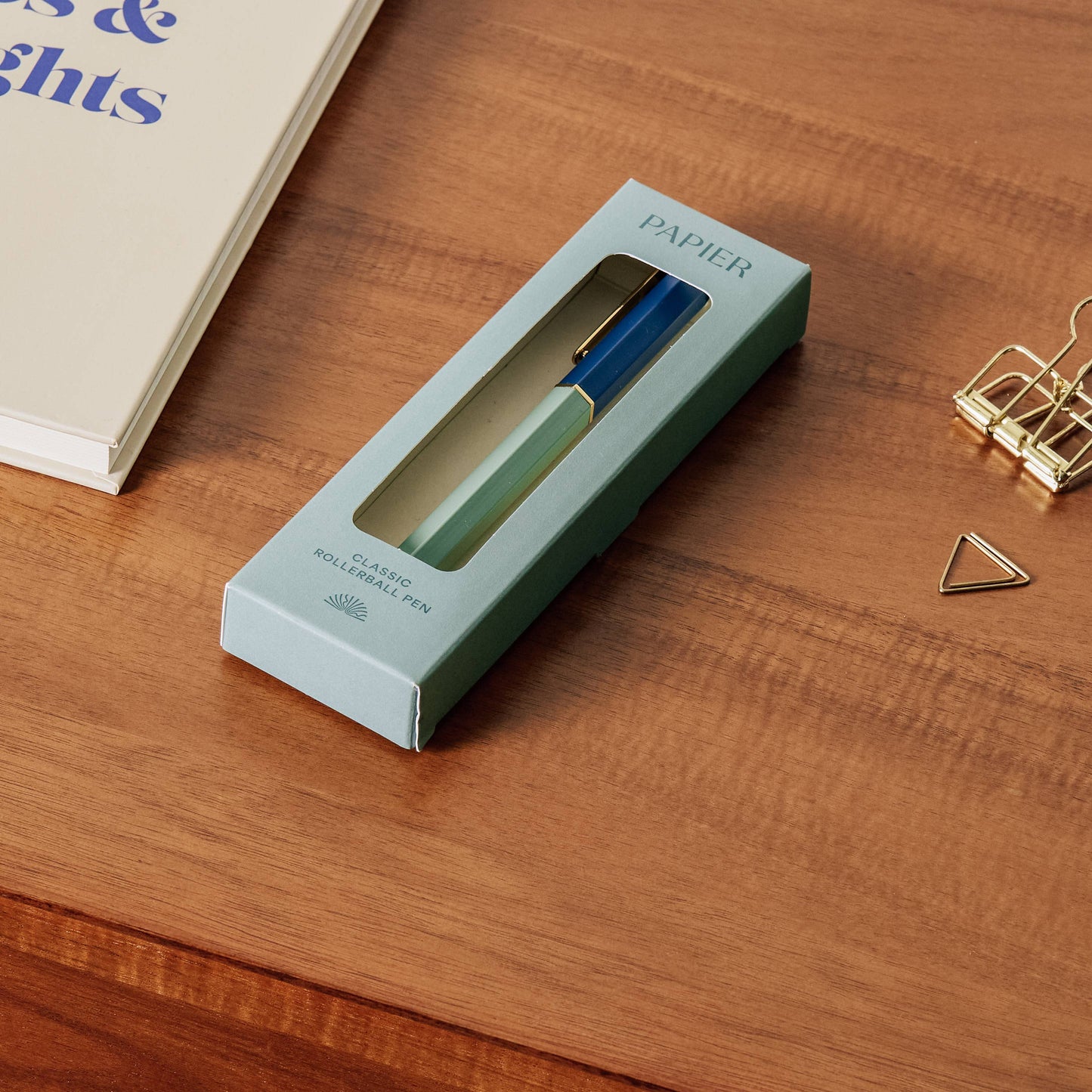 Classic Rollerball Pen with Pen Clip: Gold