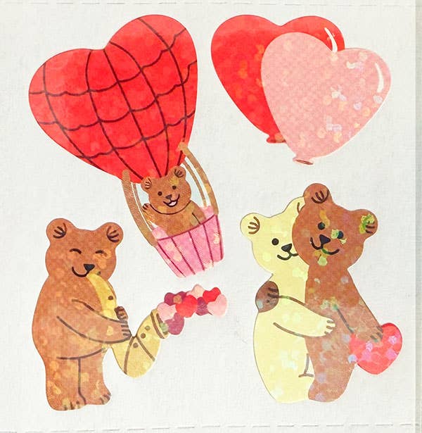 Love is in the Air Bear Stickers