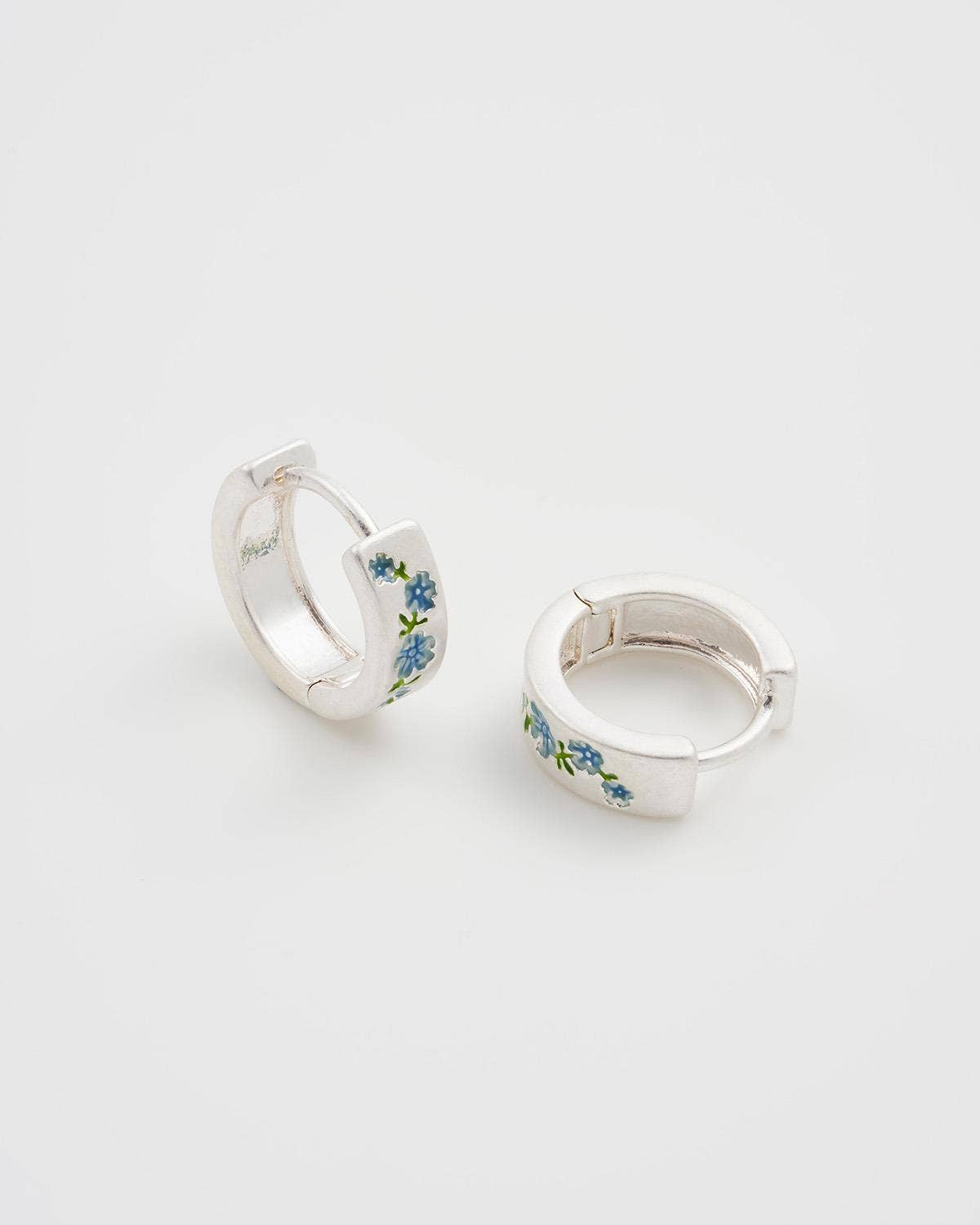 Forget-Me-Not Mini Hoops, Silver