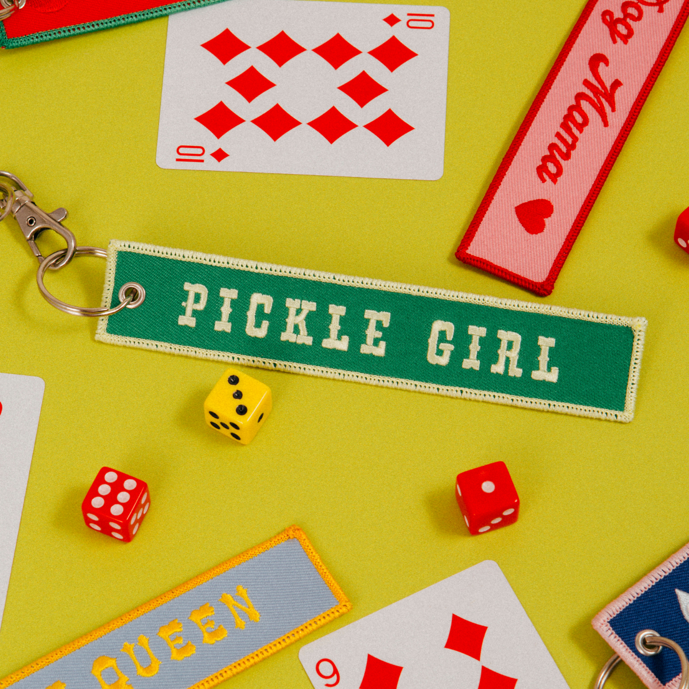 Pickle Girl - Embroidered Keychain