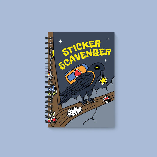 Sticker Scavenger Crow | A6 Reusable Sticker Book