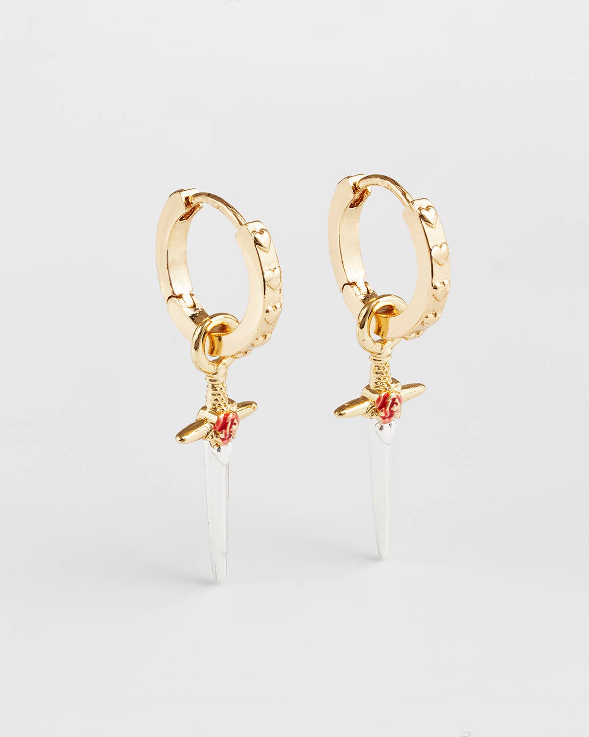 Rose Dagger - Huggie Earrings