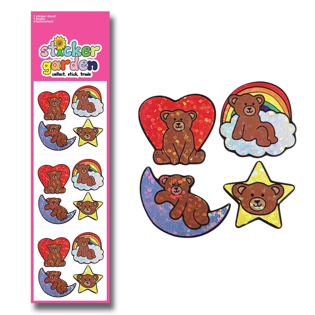 Sparkle Bears in the Clouds Stickers