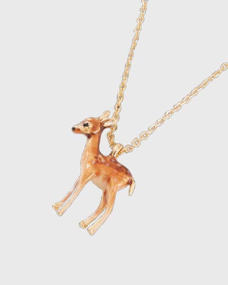 Enamel Fawn Necklace