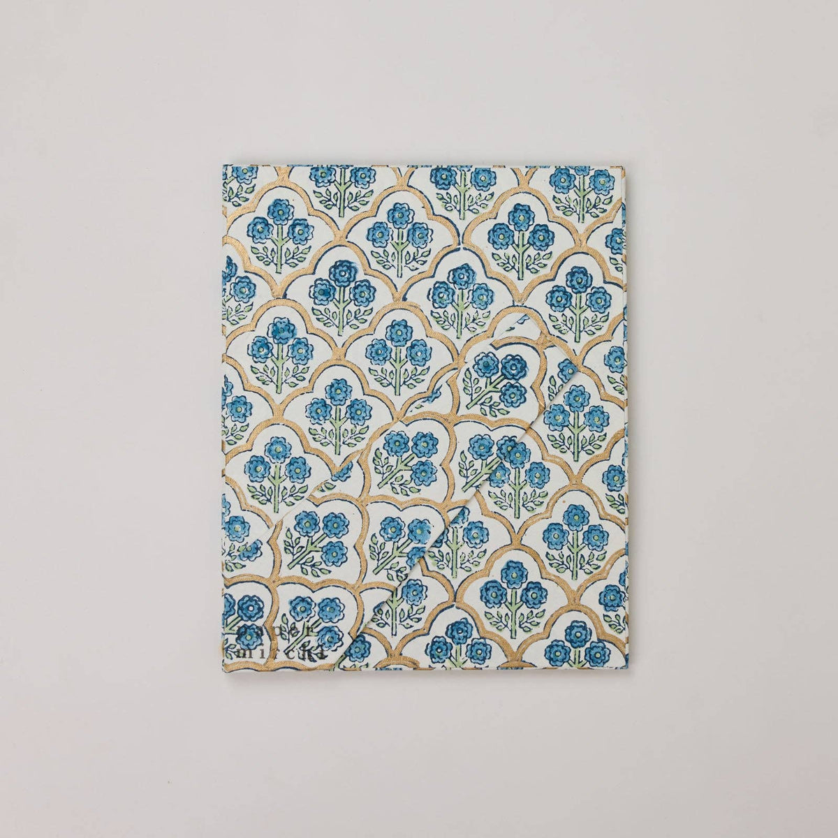 Block Printed Picture Frame - Trellis Indigo