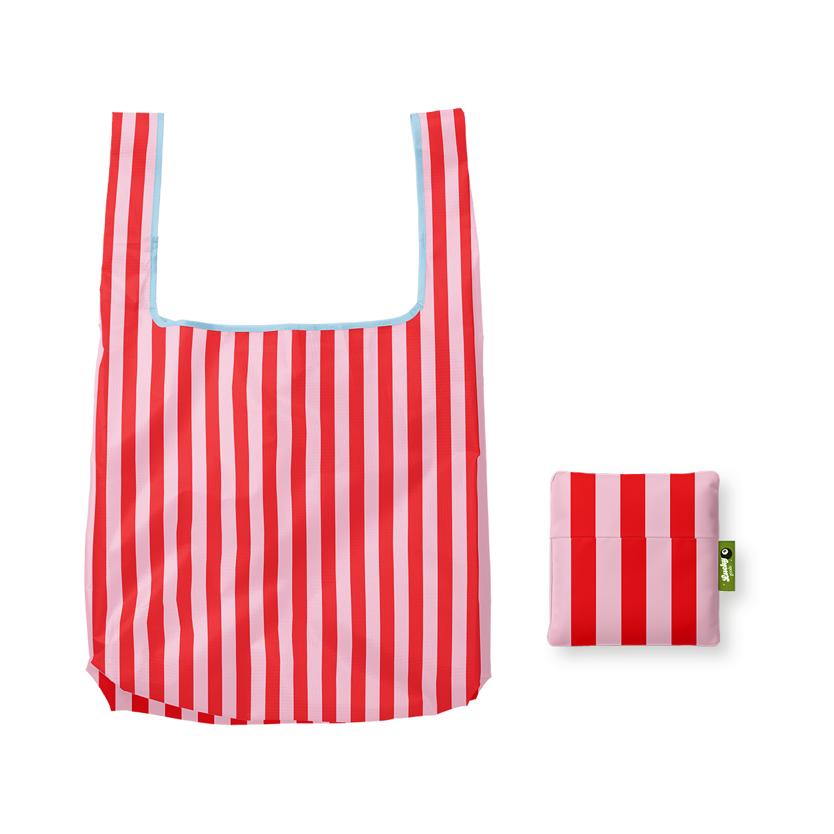 Pink & Red Stripes - Foldable Reusable Bag