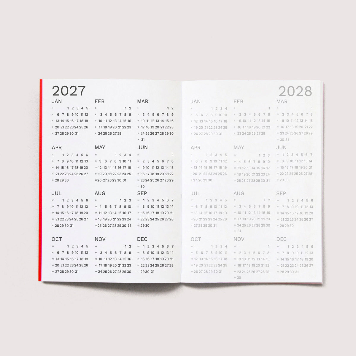 2027 Monthly Planner, Slim - Red