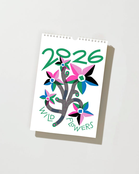 2026 Wild Flowers - Modern Risograph Wall Calendar
