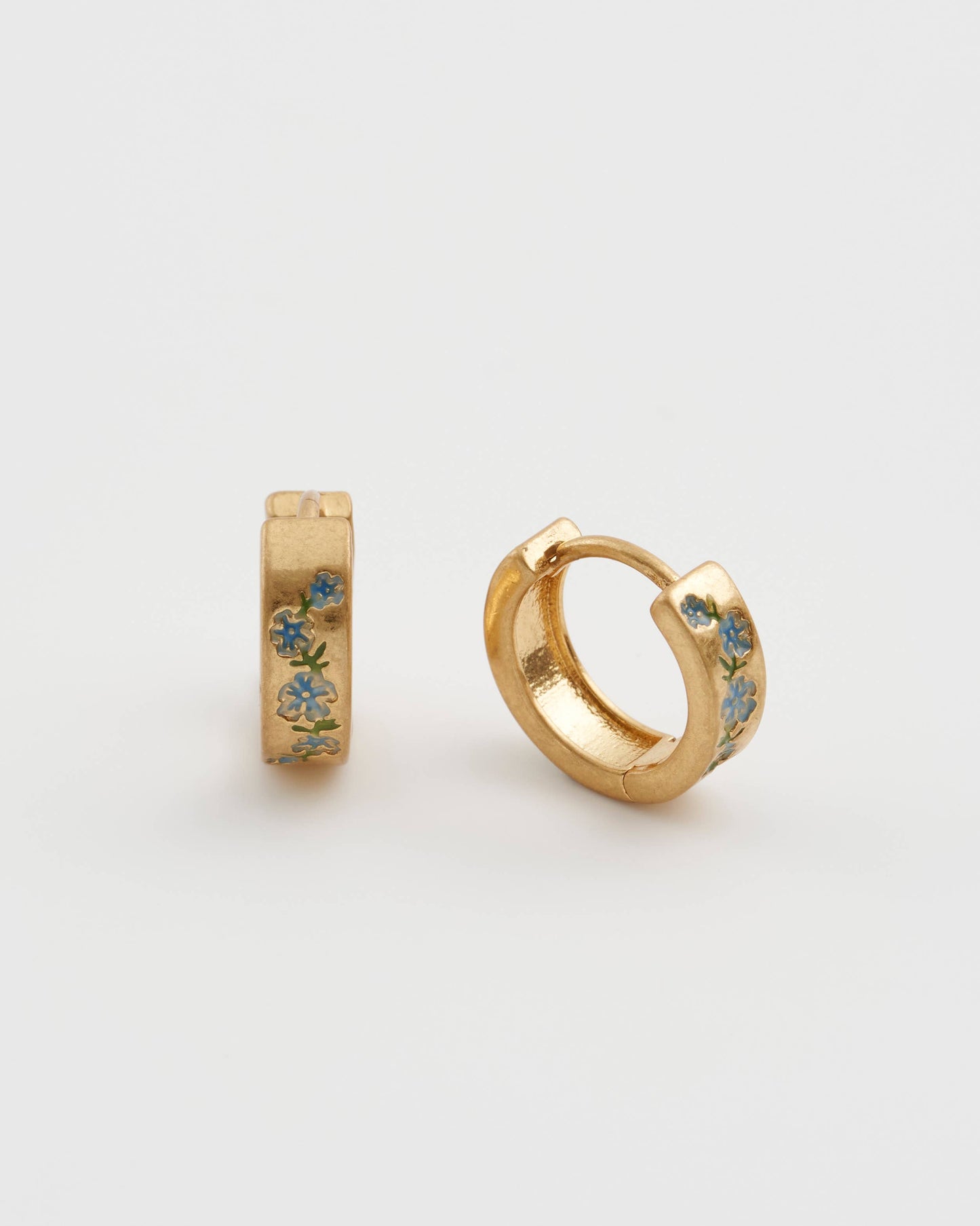 Forget-Me-Not Mini Hoops, Gold