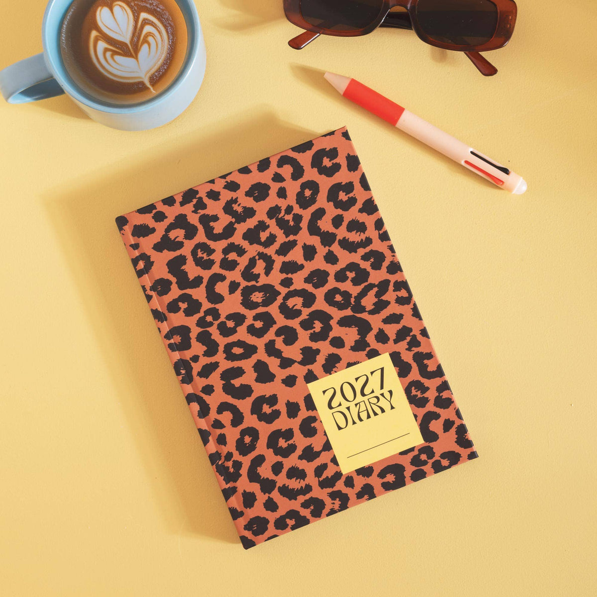 2027 Diary - A5 Hardcover Weekly, Leopard