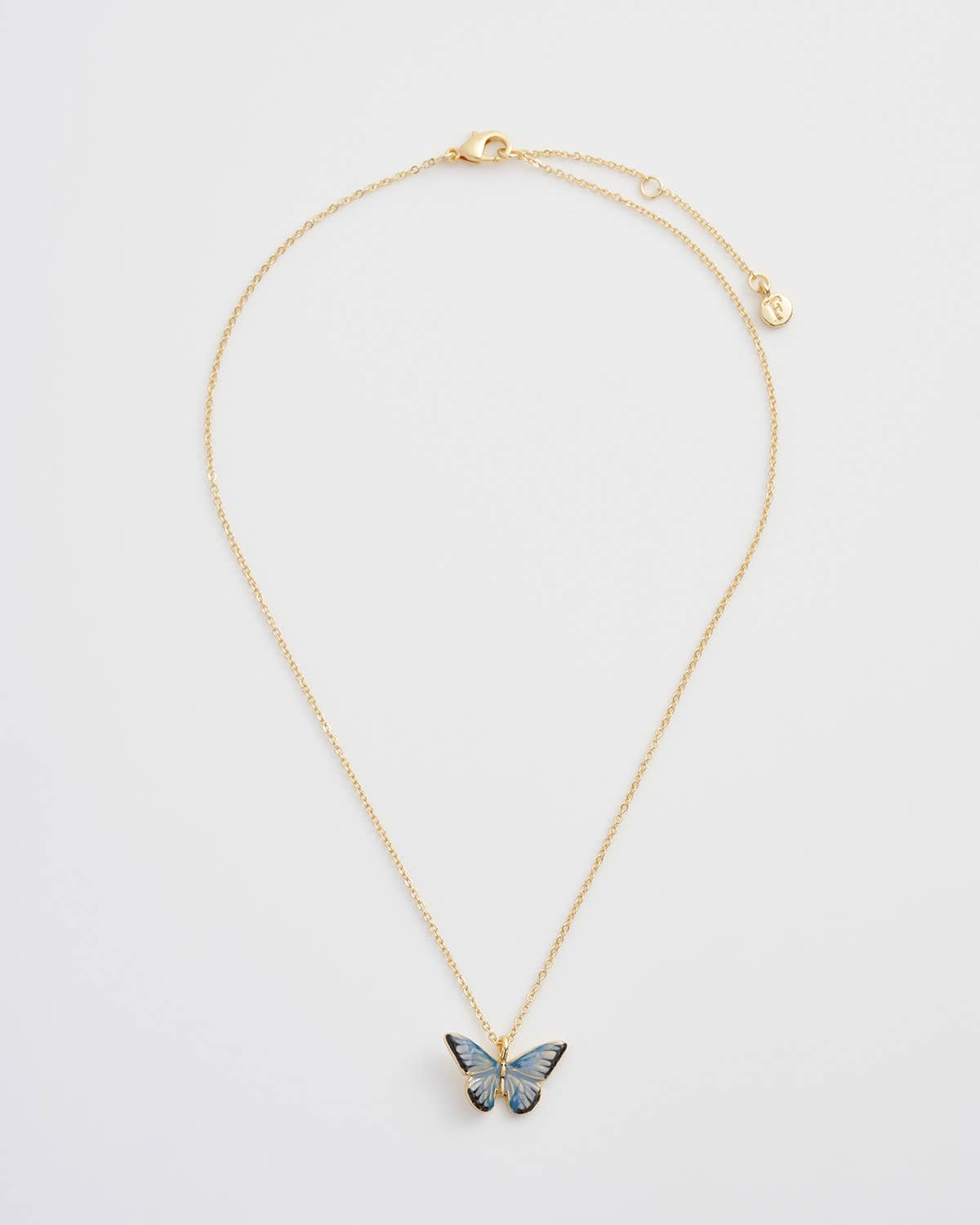 Enamel Blue Butterfly - Necklace
