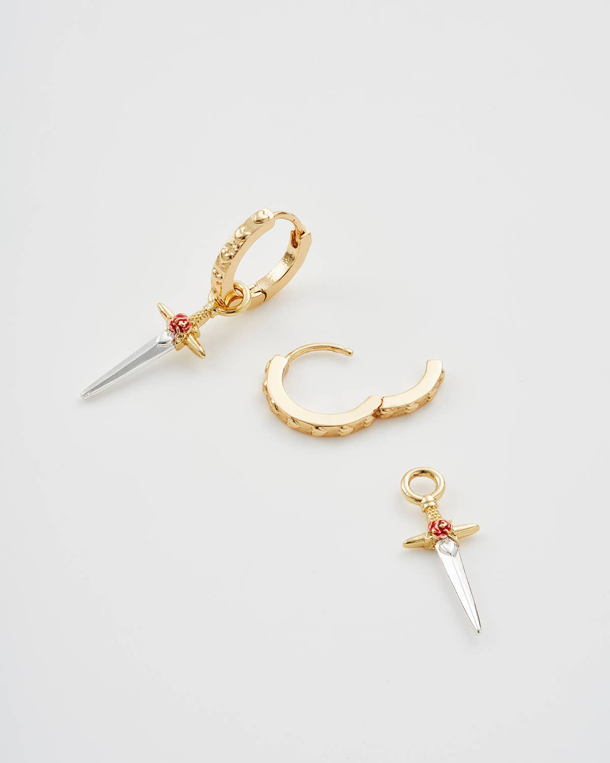 Rose Dagger - Huggie Earrings
