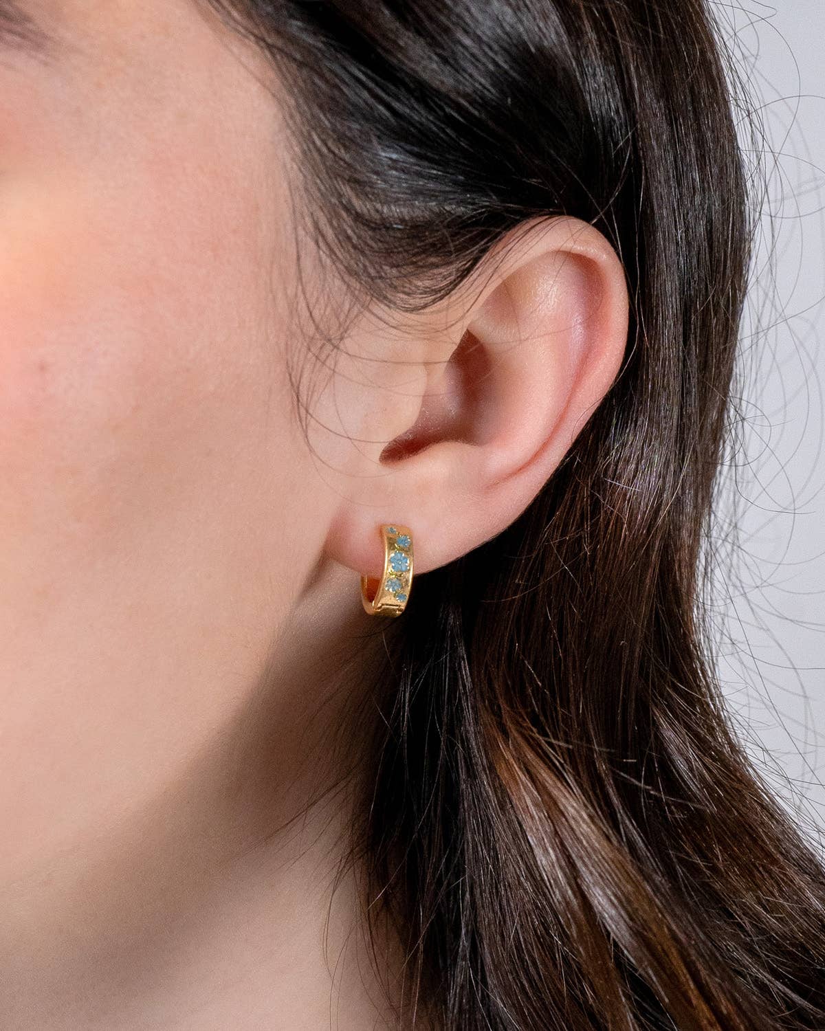 Forget-Me-Not Mini Hoops, Gold