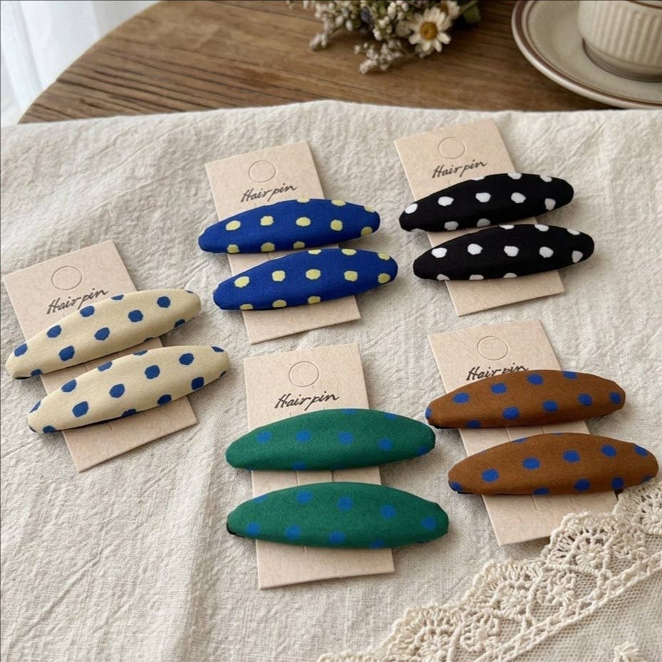 Oval Polka Dot Snap - Hair Clip Set