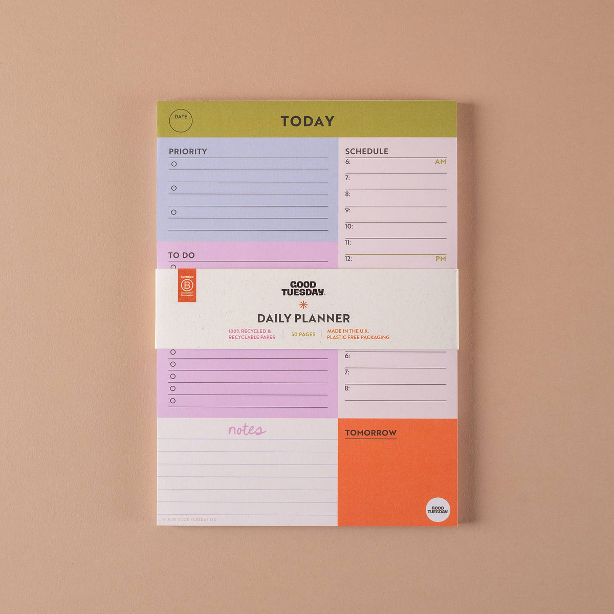 A5 Daily Planner Pad-  Block My Life
