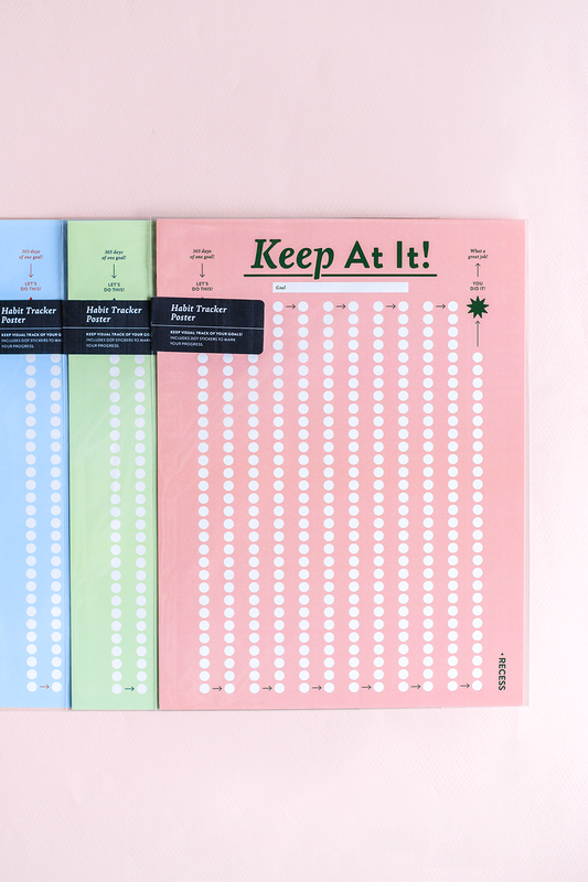 Habit Tracker Poster: Keep At It!
