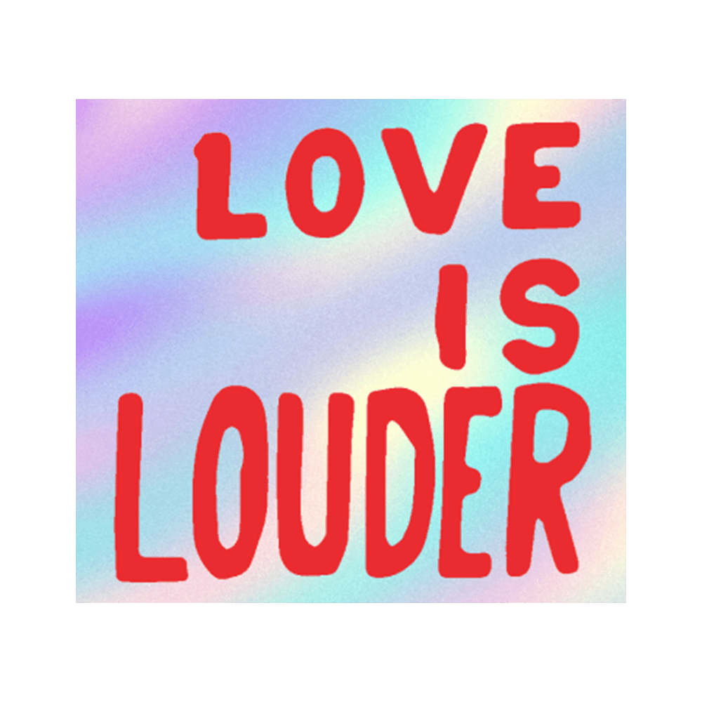 Love Is Louder by Sam Durant - Die-Cut Sticker
