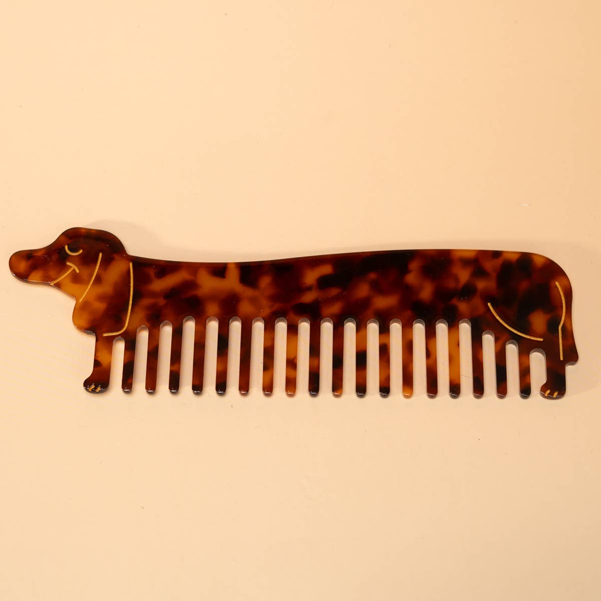 Tortoise Dachshund - Hair Comb