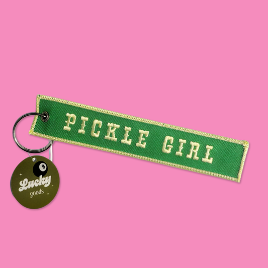 Pickle Girl - Embroidered Keychain