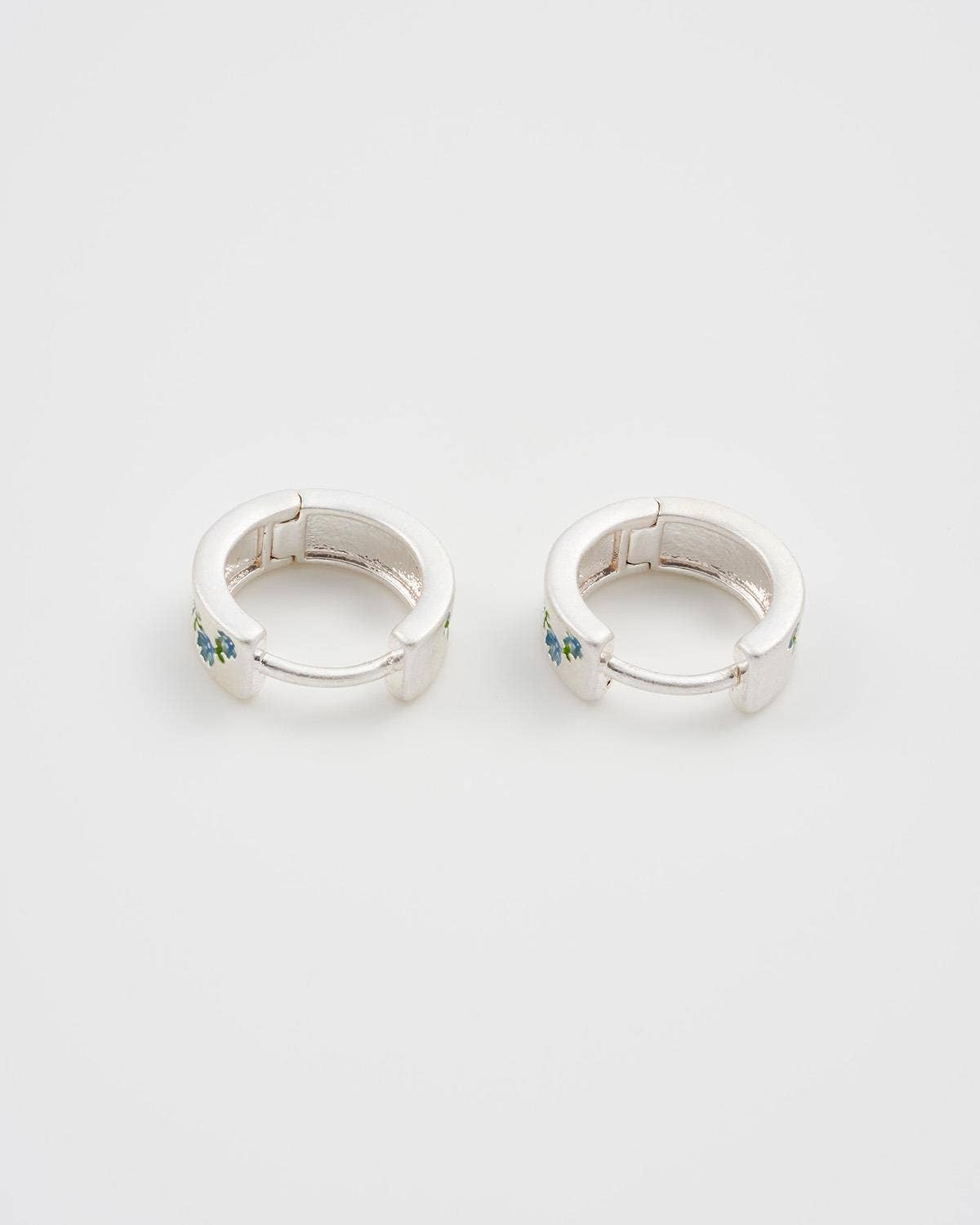 Forget-Me-Not Mini Hoops, Silver