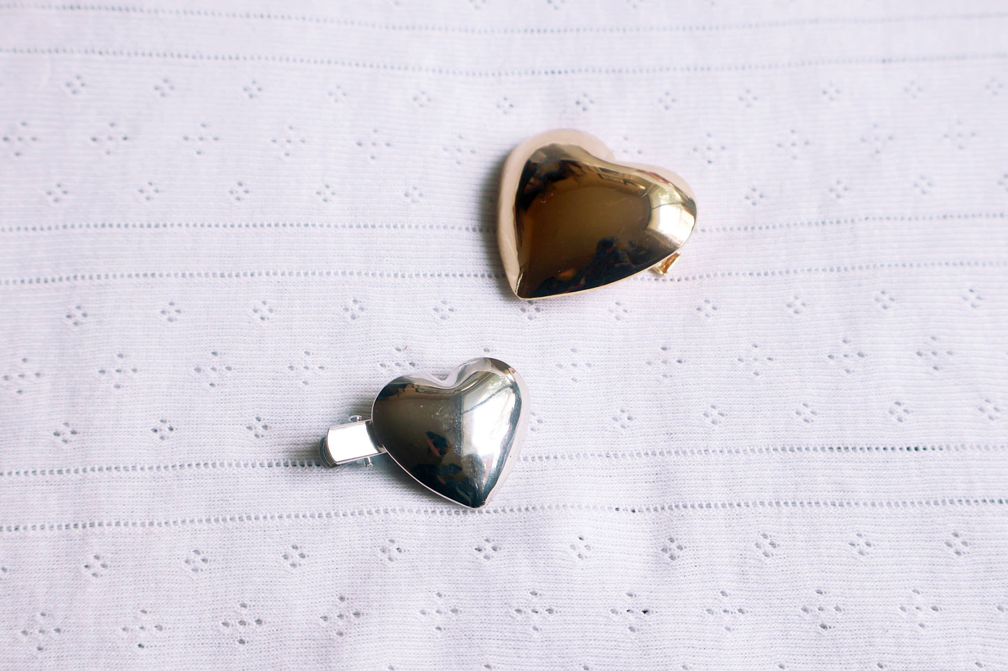 Metallic Heart Clips