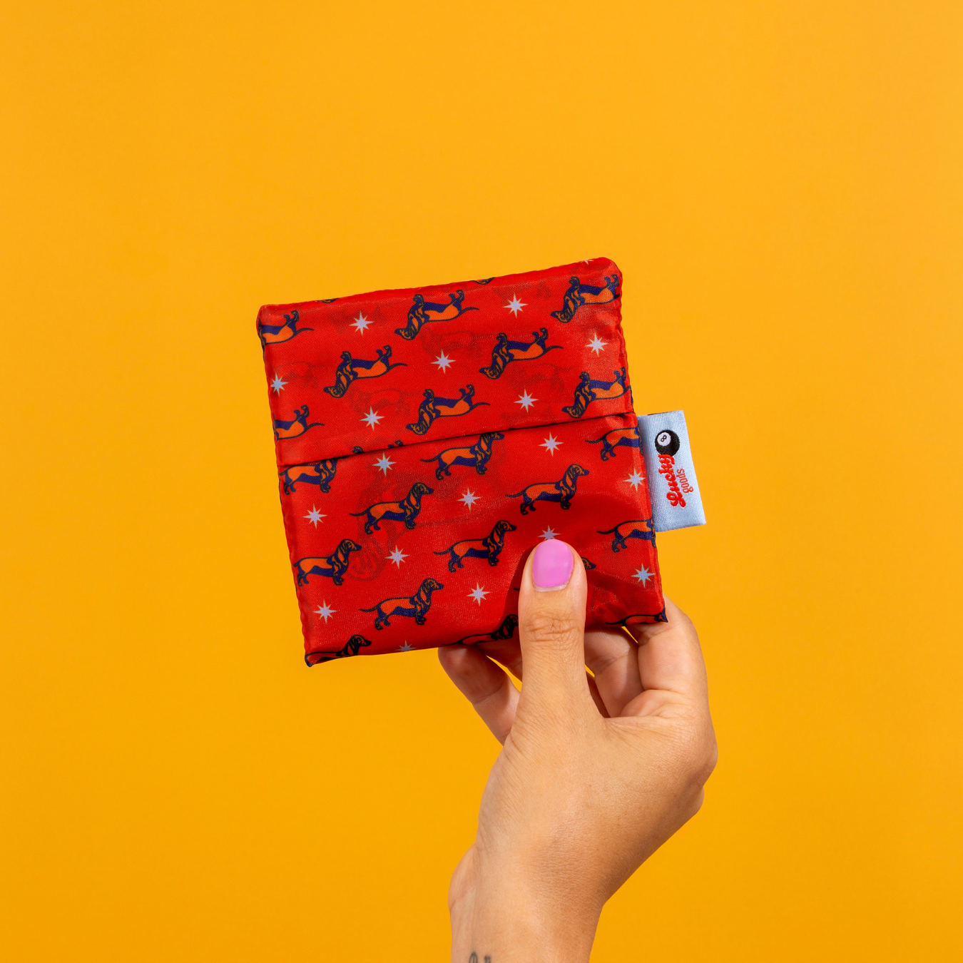 Weiner Dog Starburst Pattern - Foldable Nylon Tote